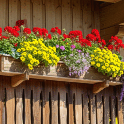 Balkongeländer: Holz Blumenkasten montieren