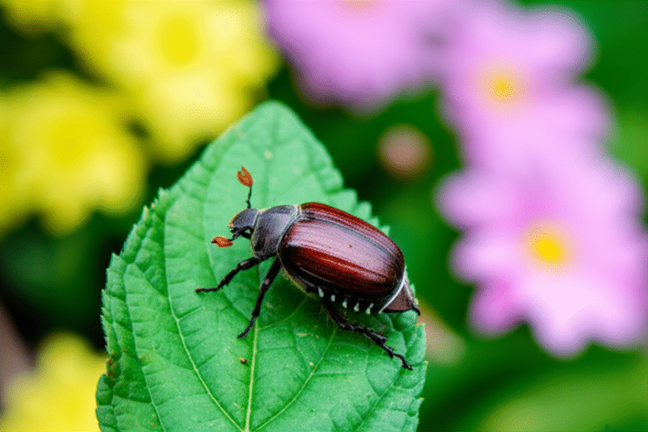 braune käfer im garten